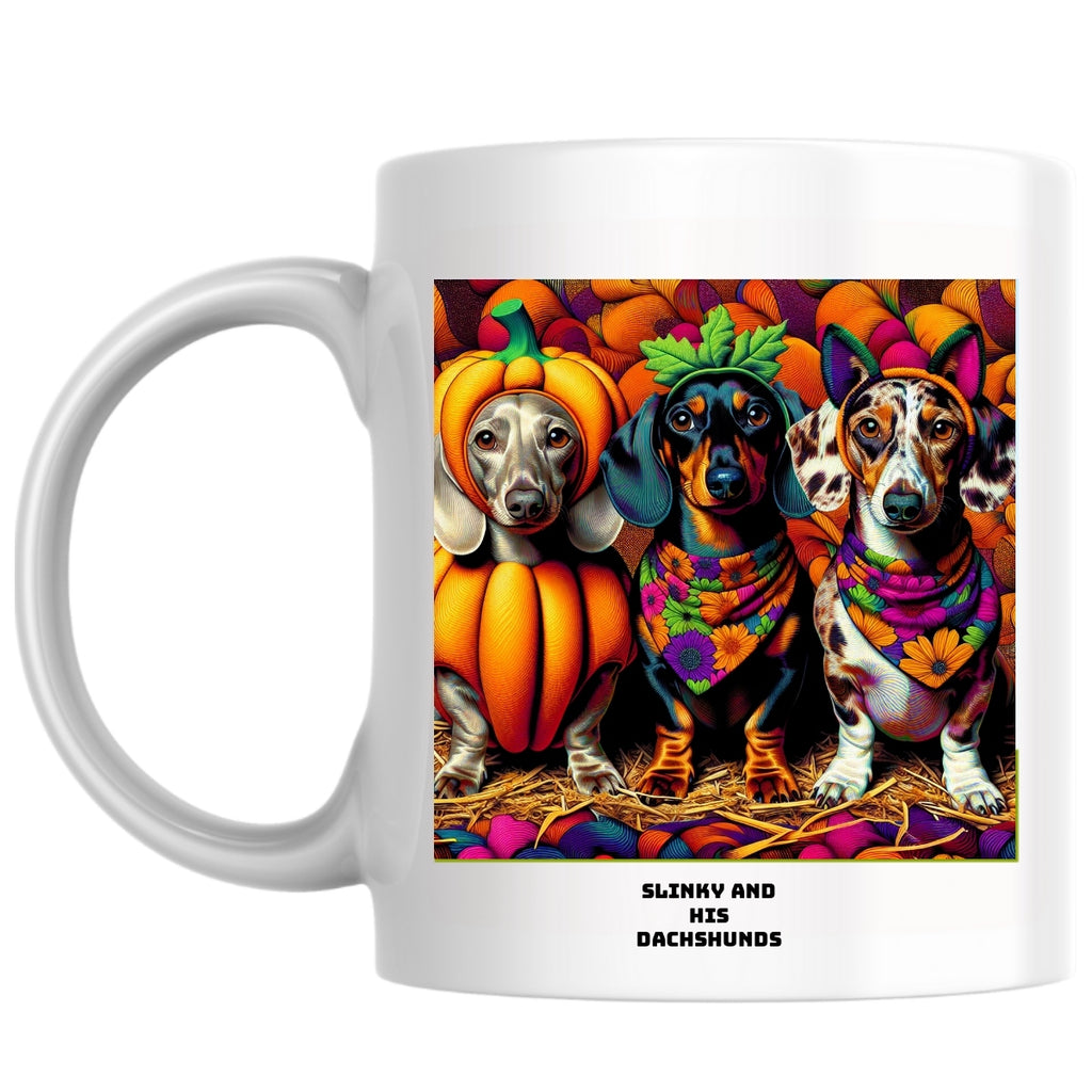 Slinky and his dachshunds the Magnificent: Pop Art Coffee Mug