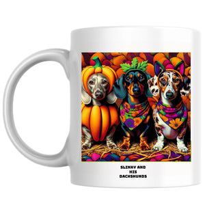 Slinky and his dachshunds the Magnificent: Pop Art Coffee Mug