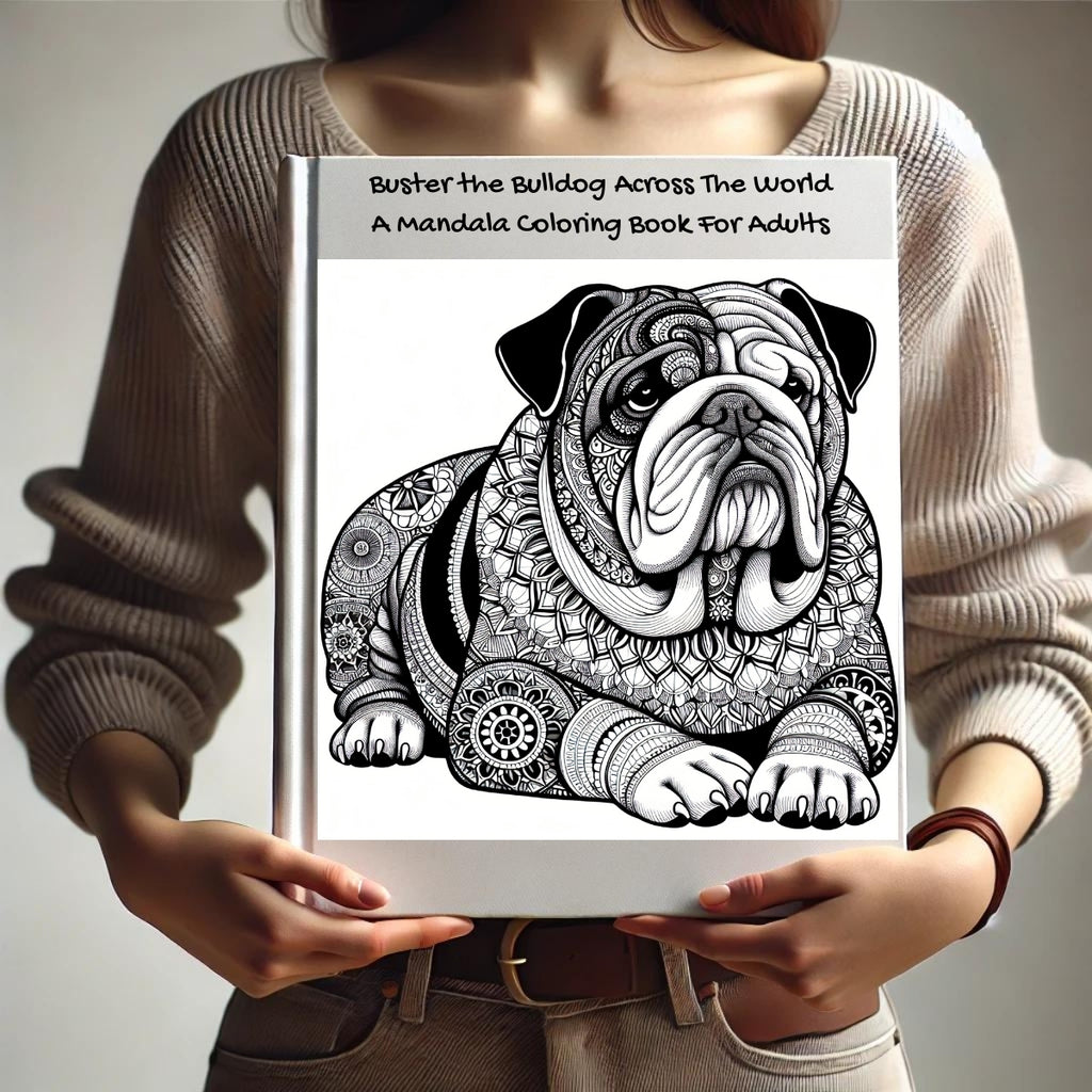 Buster the Bulldog Across The World: A Mandala Coloring Book For Adults