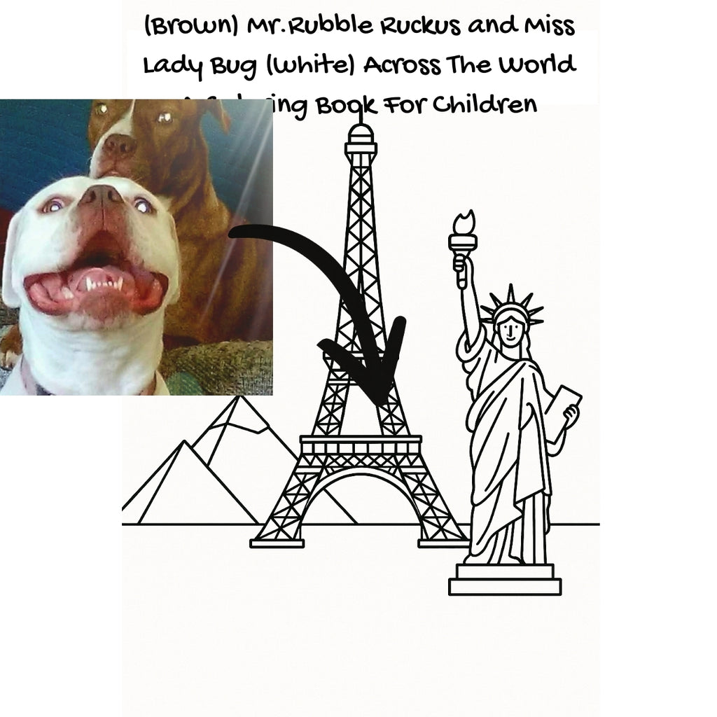 (Brown) Mr.Rubble Ruckus and Miss Lady Bug (white) Across The World: A Coloring Book For Children