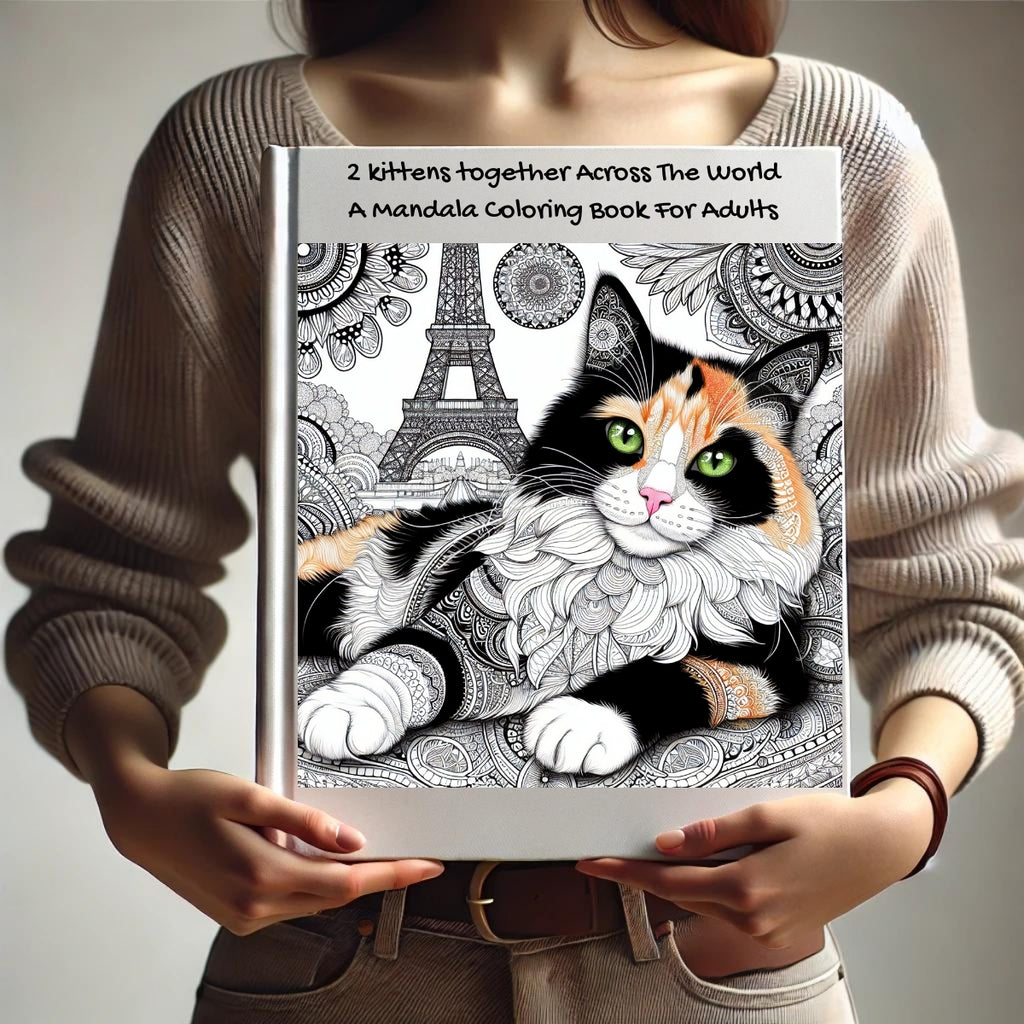 2 kittens together Across The World: A Mandala Coloring Book For Adults