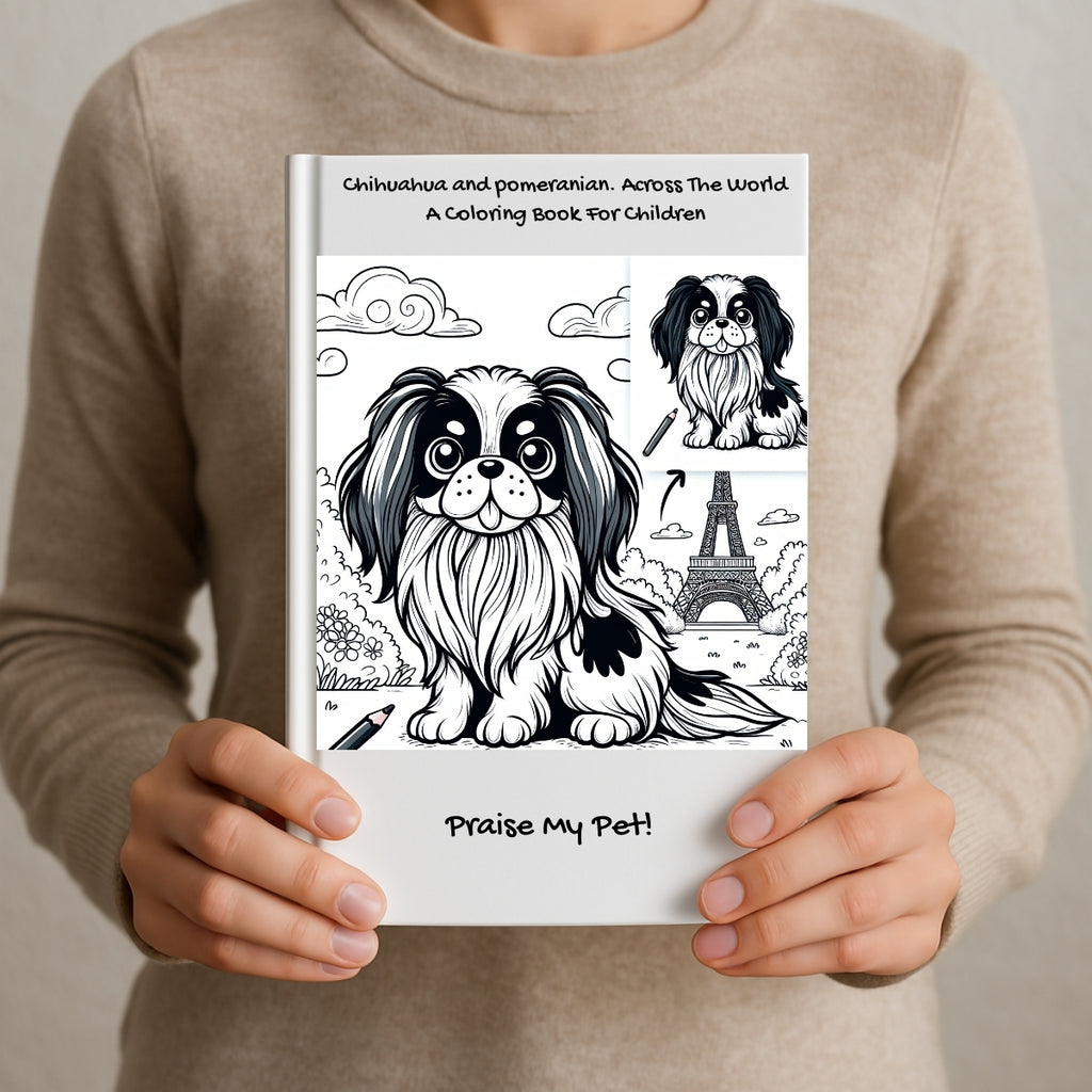 Chihuahua and pomeranian. Across The World: A Coloring Book For Children