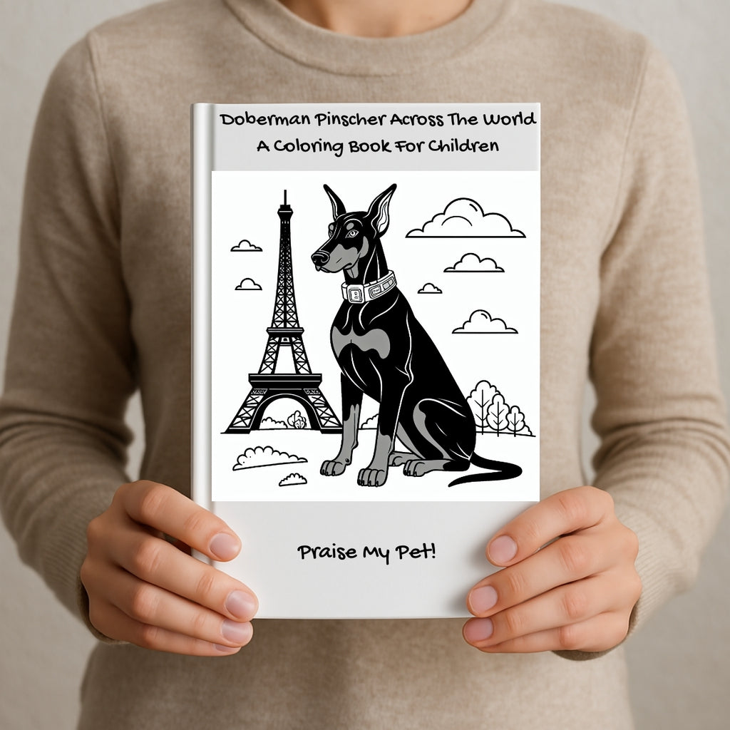 Doberman Pinscher Across The World: A Coloring Book For Children
