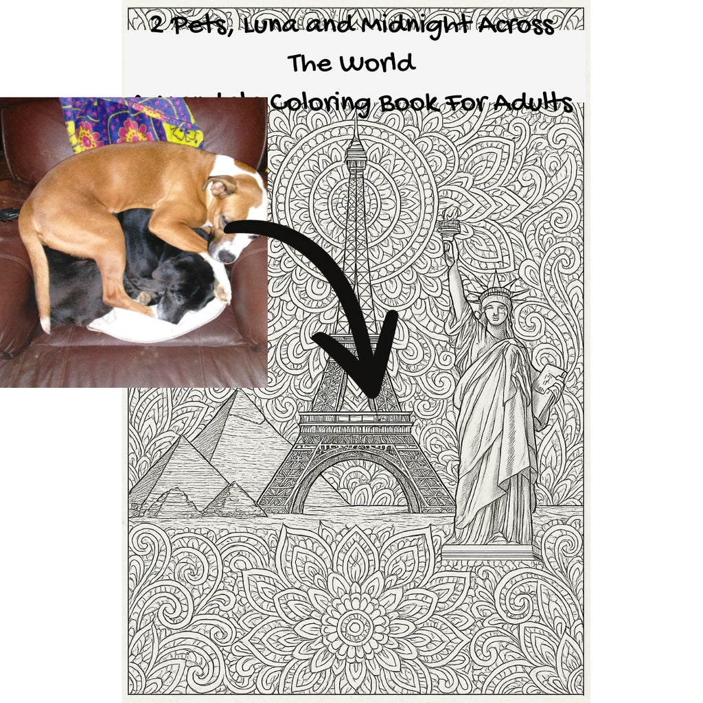 2 Pets, Luna and Midnight Across The World: A Mandala Coloring Book For Adults