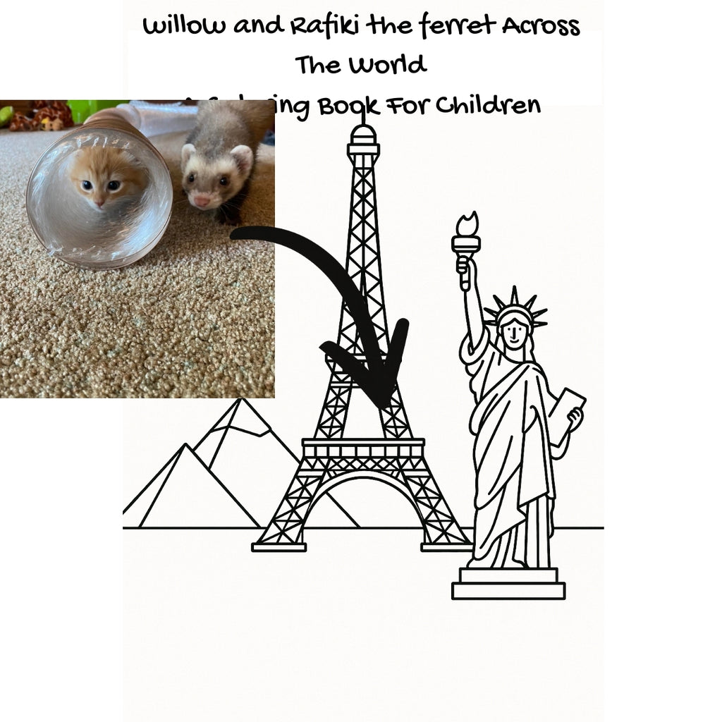 willow and Rafiki the ferret Across The World: A Coloring Book For Children