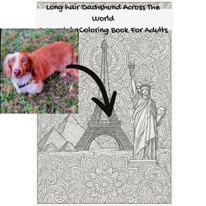Long hair Dachshund Across The World: A Mandala Coloring Book For Adults