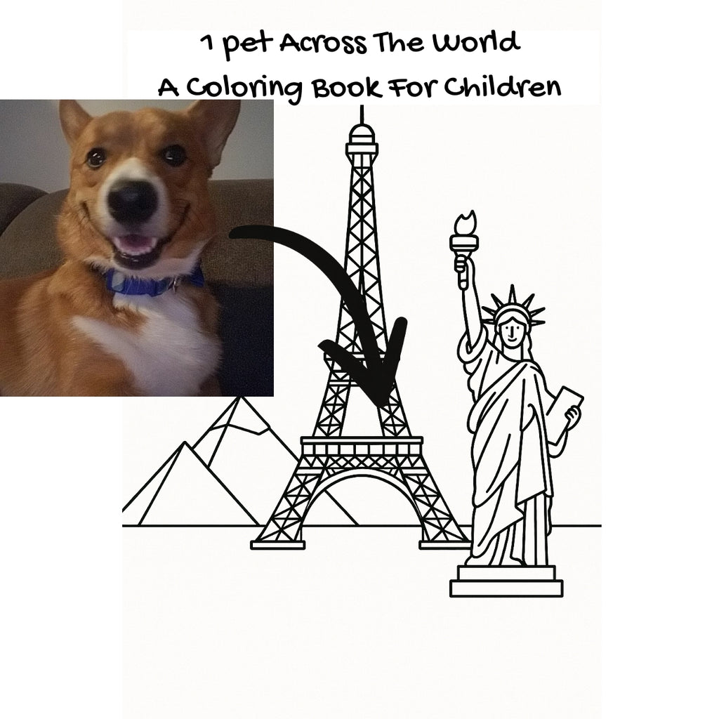 1 pet Across The World: A Coloring Book For Children