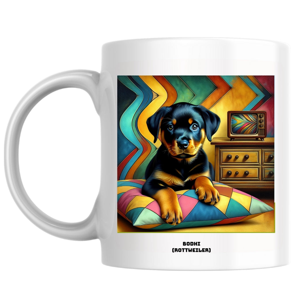 Bodhi (Rottweiler) the Magnificent: Pop Art Coffee Mug