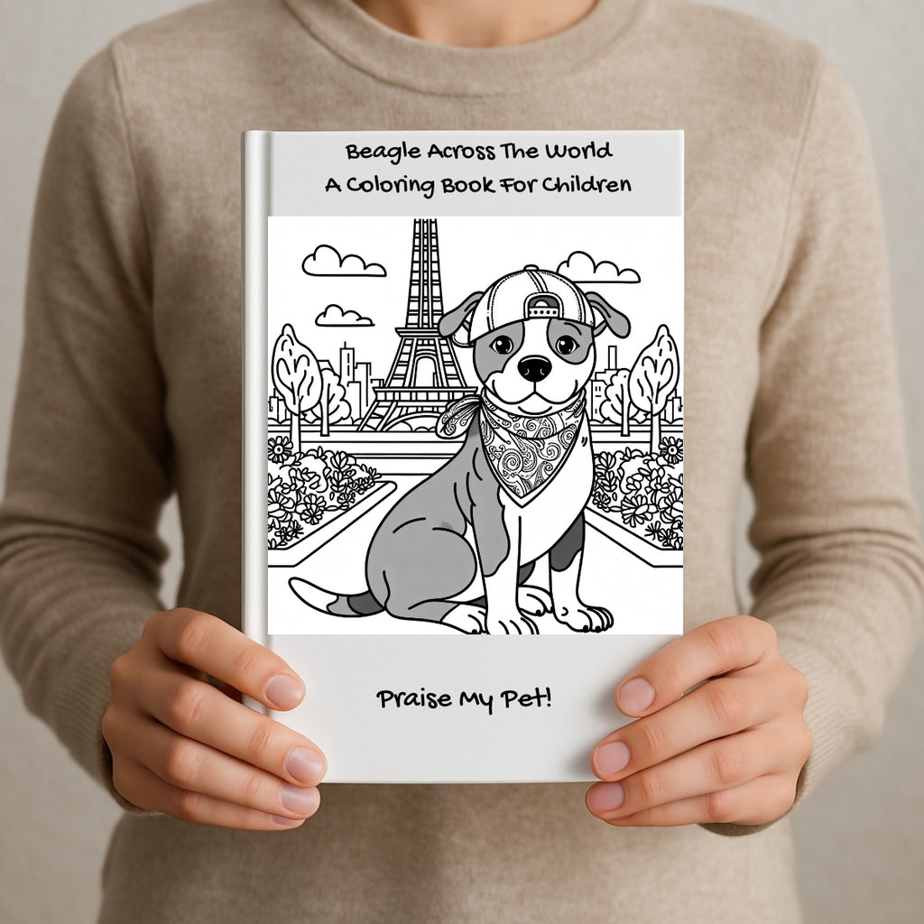 Beagle Across The World: A Coloring Book For Children