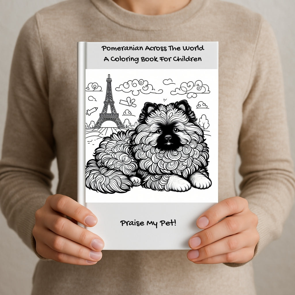 Pomeranian Across The World: A Coloring Book For Children