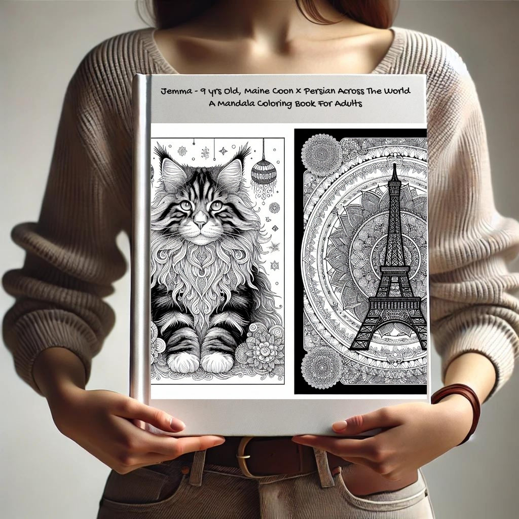 Jemma - 9 yrs Old, Maine Coon x Persian Across The World: A Mandala Coloring Book For Adults