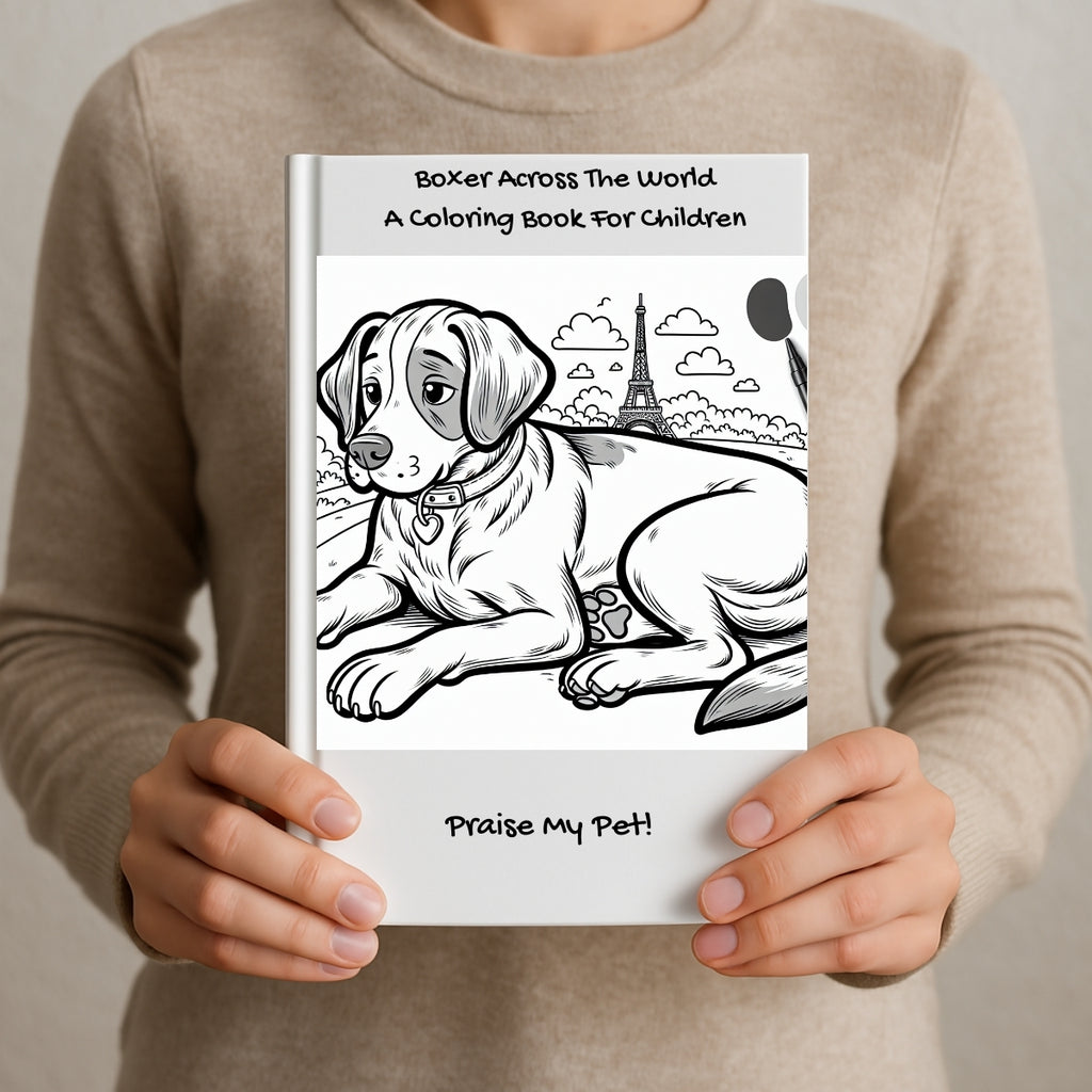 Boxer Across The World: A Coloring Book For Children