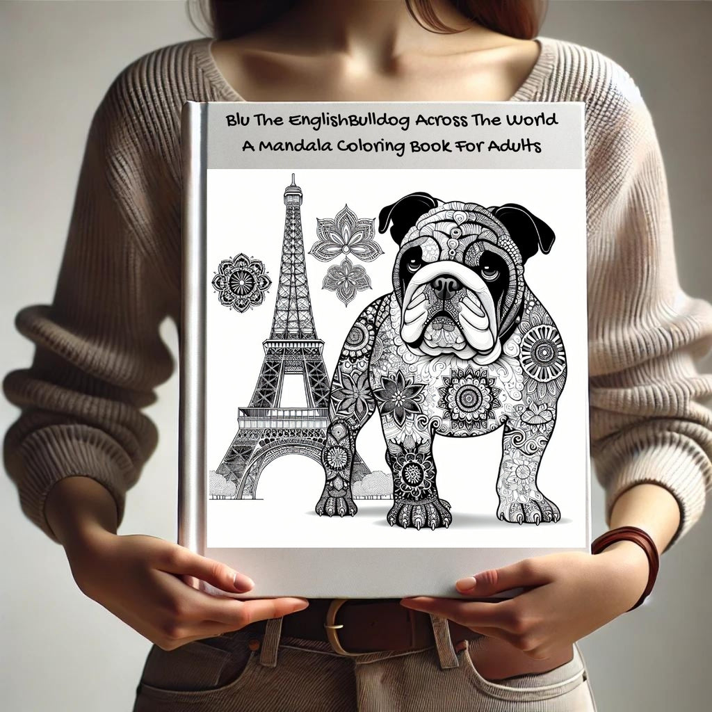 Blu The EnglishBulldog Across The World: A Mandala Coloring Book For Adults