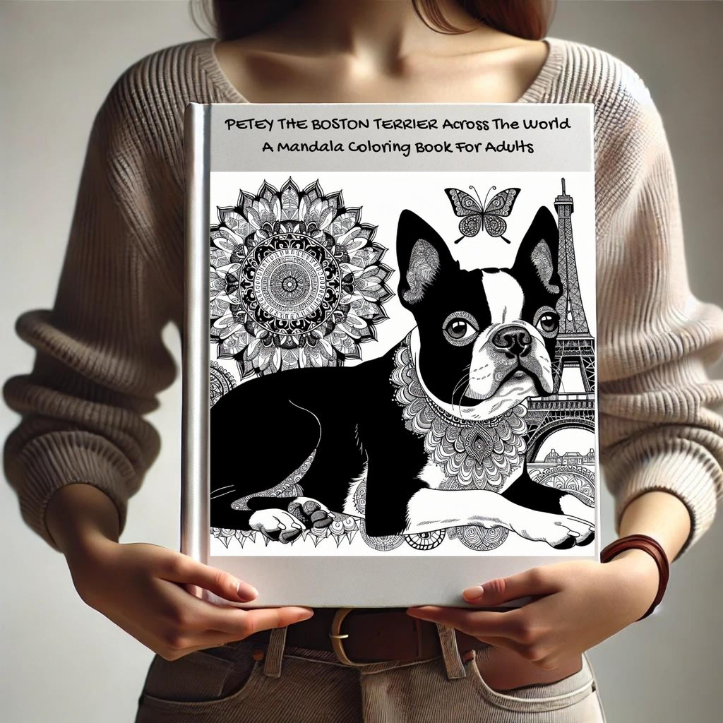 PETEY THE BOSTON TERRIER Across The World: A Mandala Coloring Book For Adults