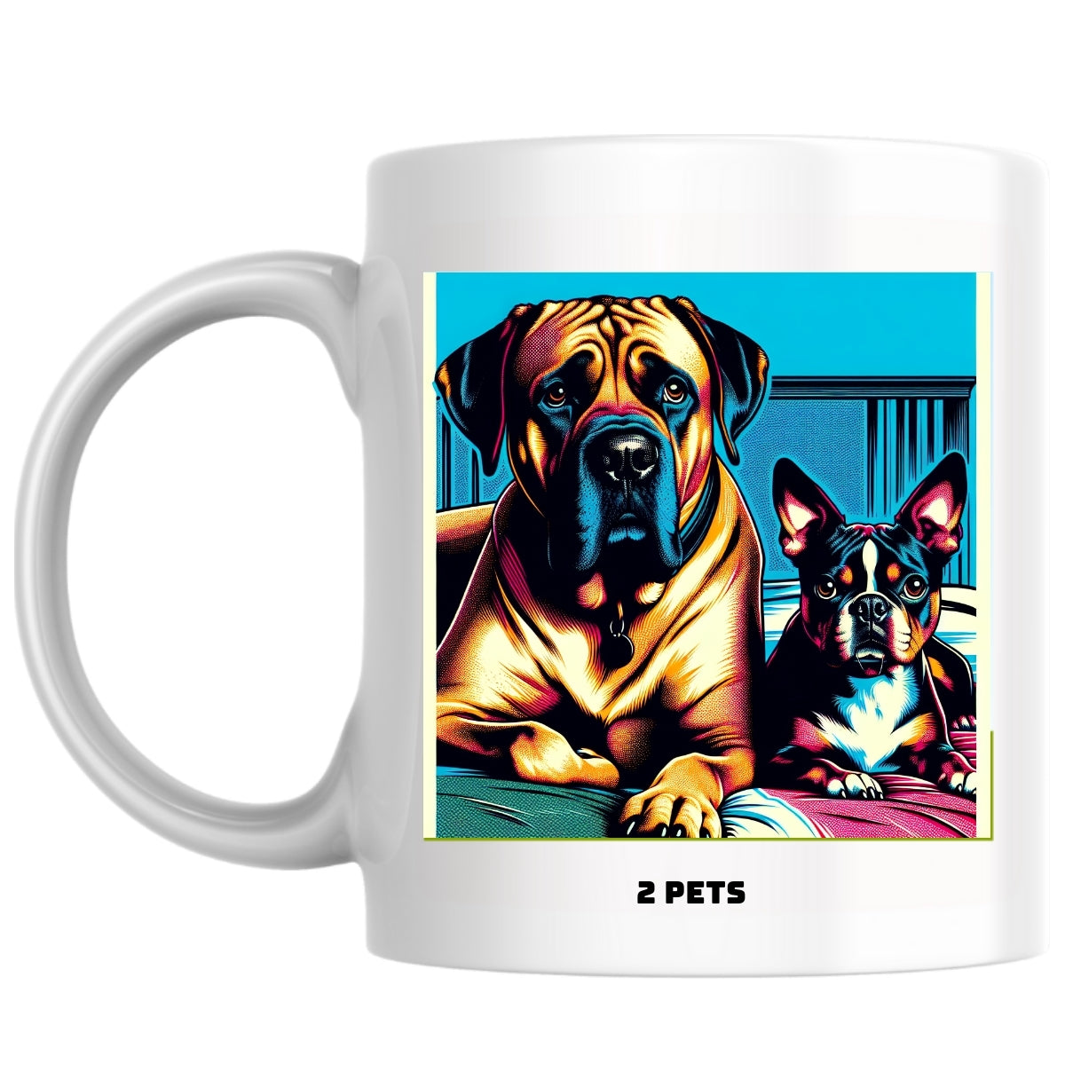 2 pets the Magnificent: Pop Art Coffee Mug