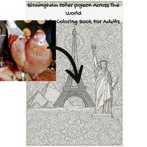 Birmingham roller pigeon Across The World: A Mandala Coloring Book For Adults