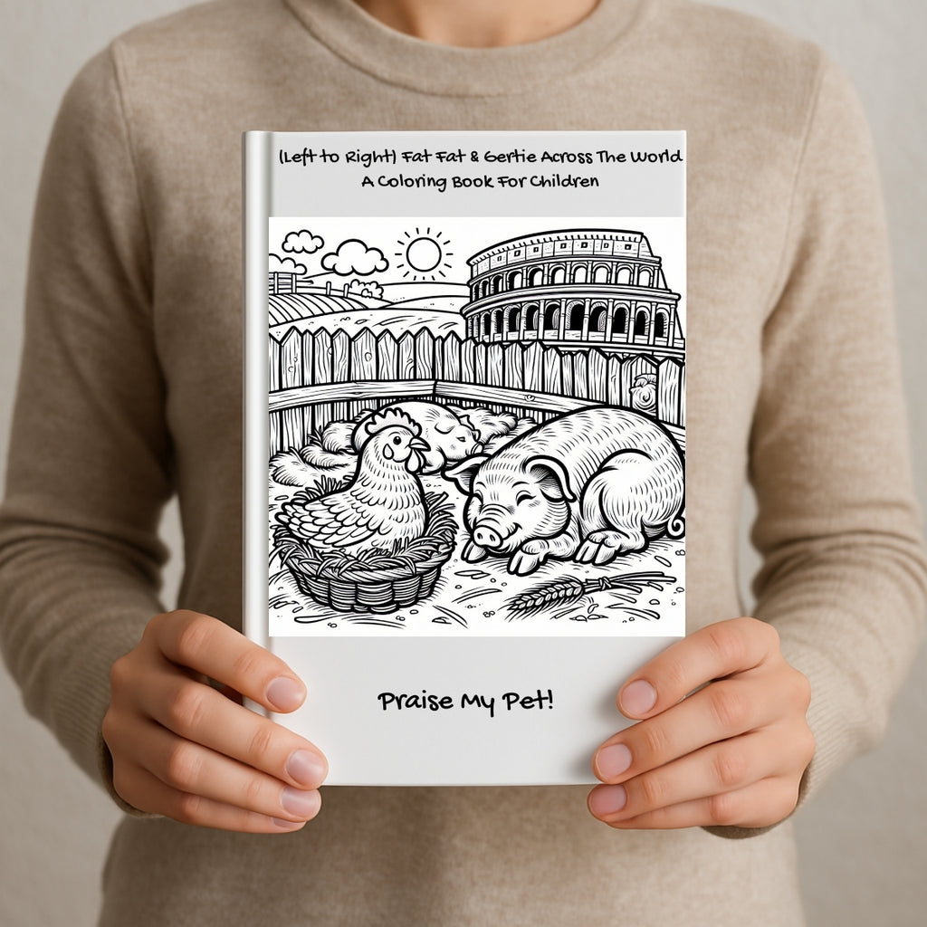 (Left to Right) Fat Fat & Gertie Across The World: A Coloring Book For Children