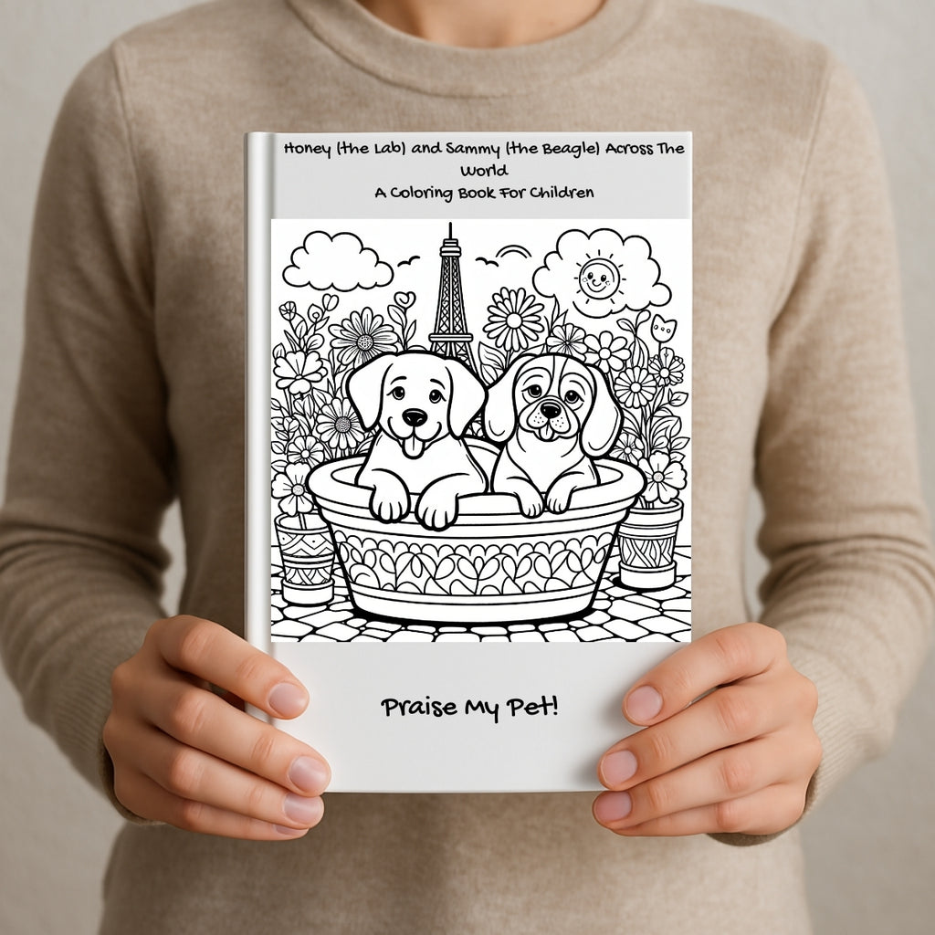 Honey (the Lab) and Sammy (the Beagle) Across The World: A Coloring Book For Children