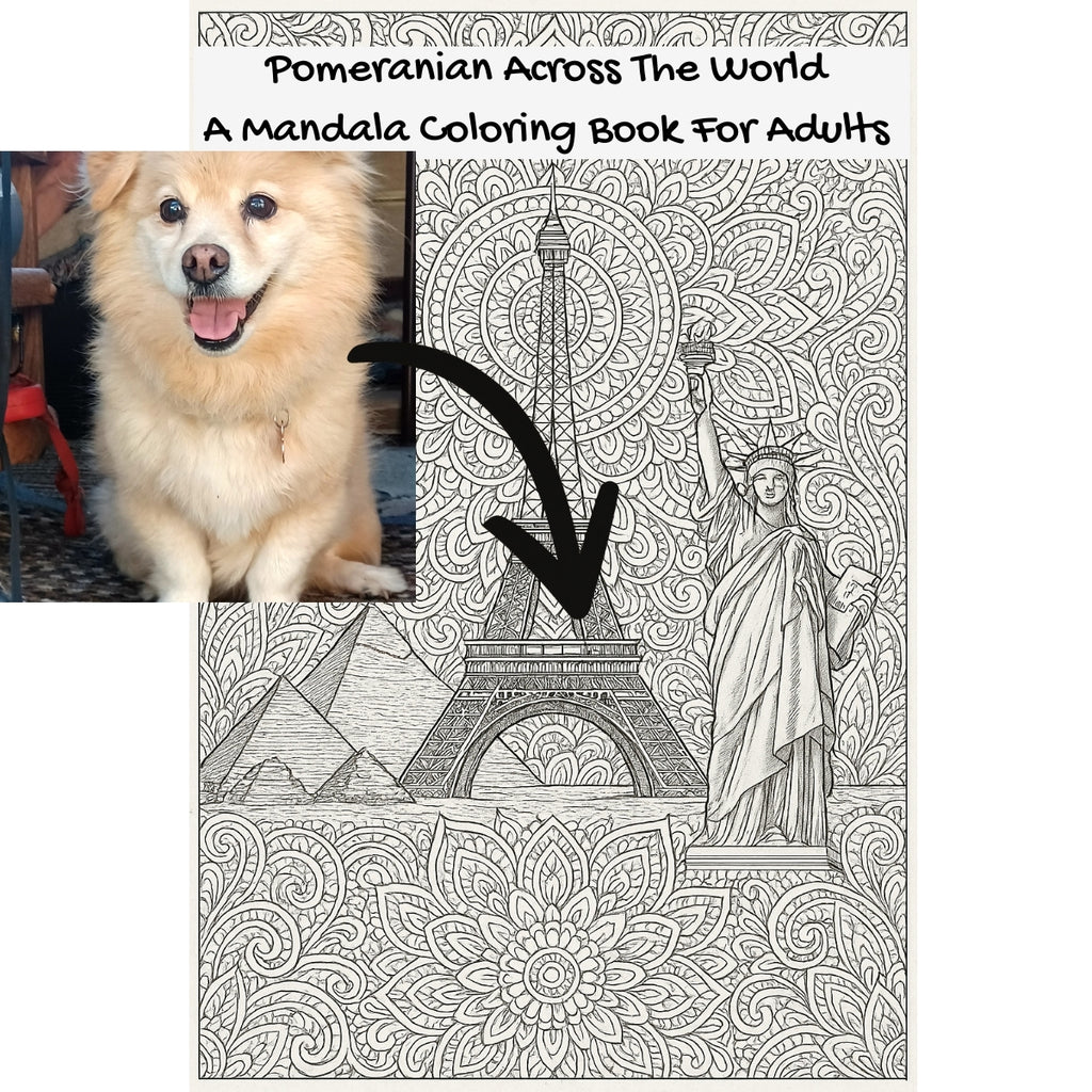 Pomeranian Across The World: A Mandala Coloring Book For Adults