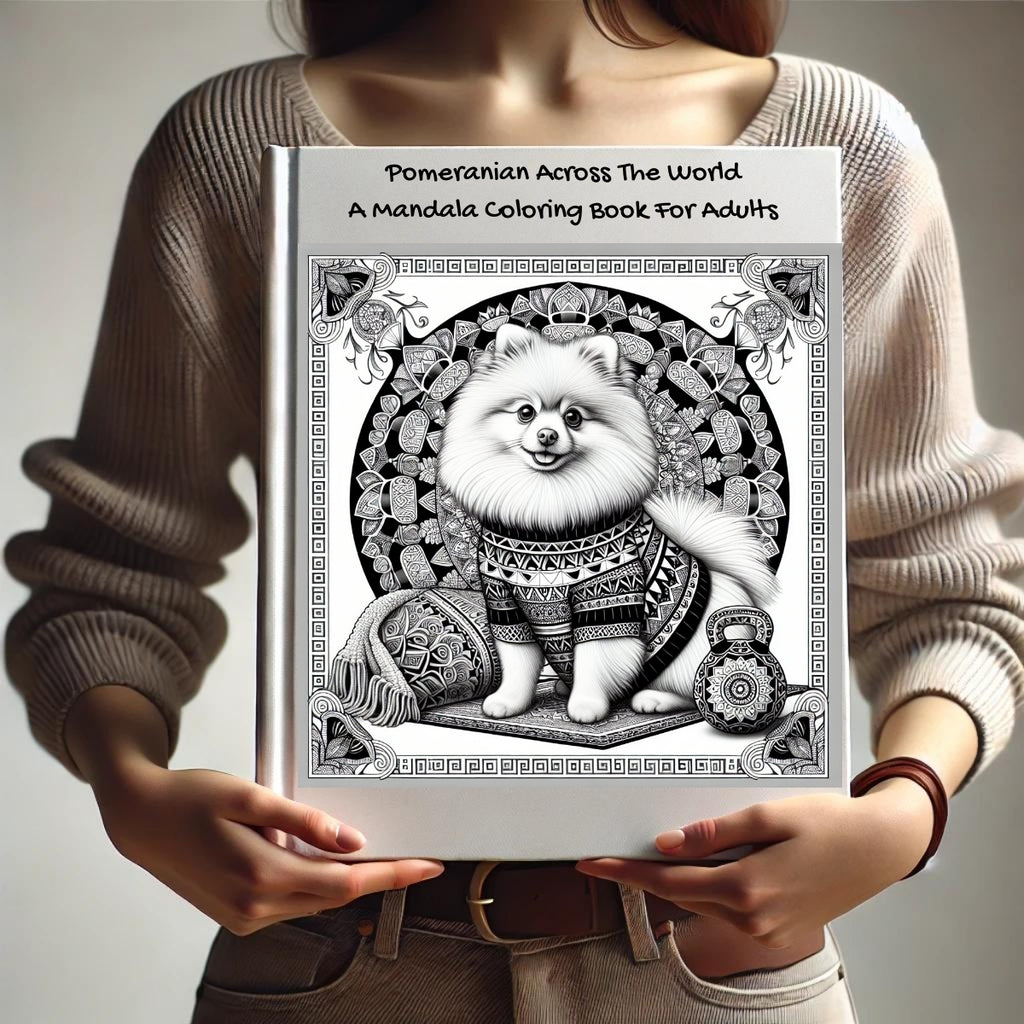 Pomeranian Across The World: A Mandala Coloring Book For Adults