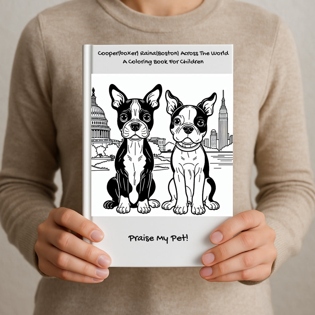 Cooper(boxer) Raina(Boston) Across The World: A Coloring Book For Children