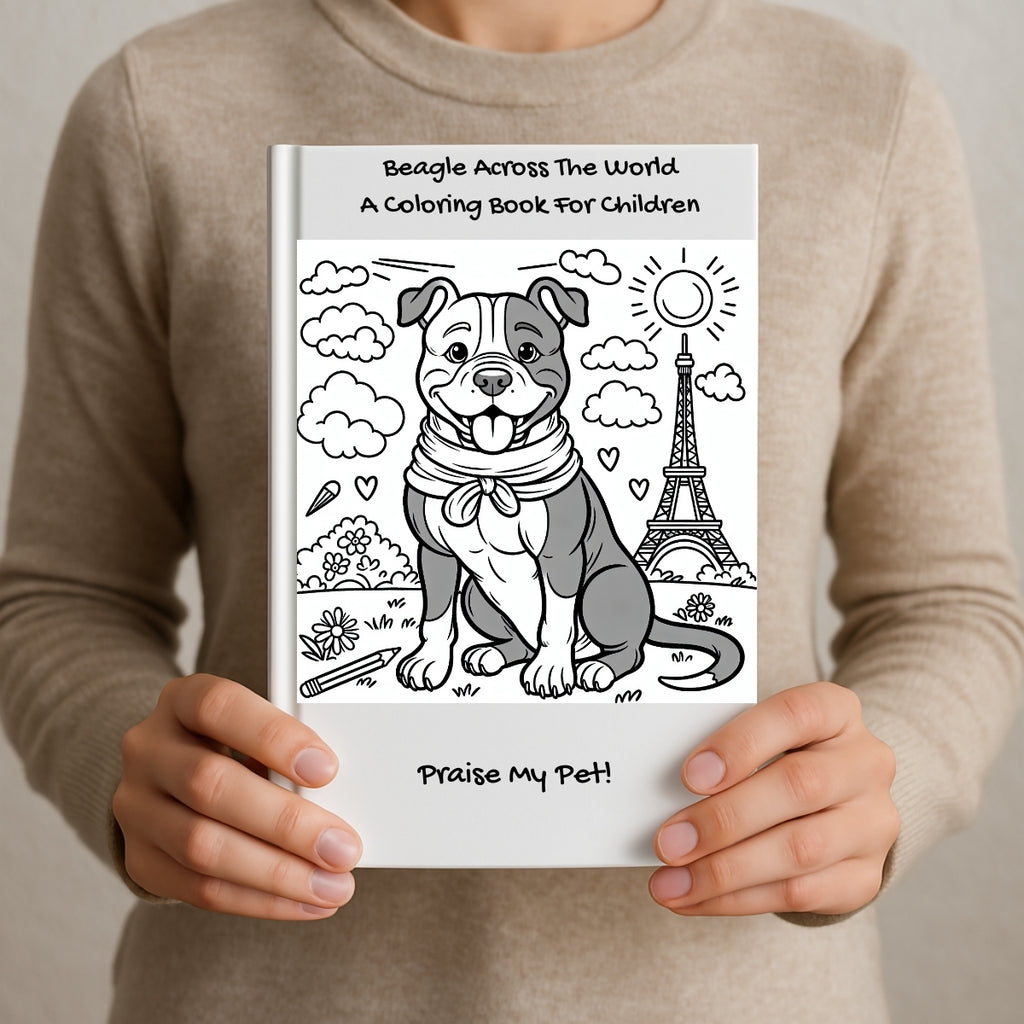 Beagle Across The World: A Coloring Book For Children