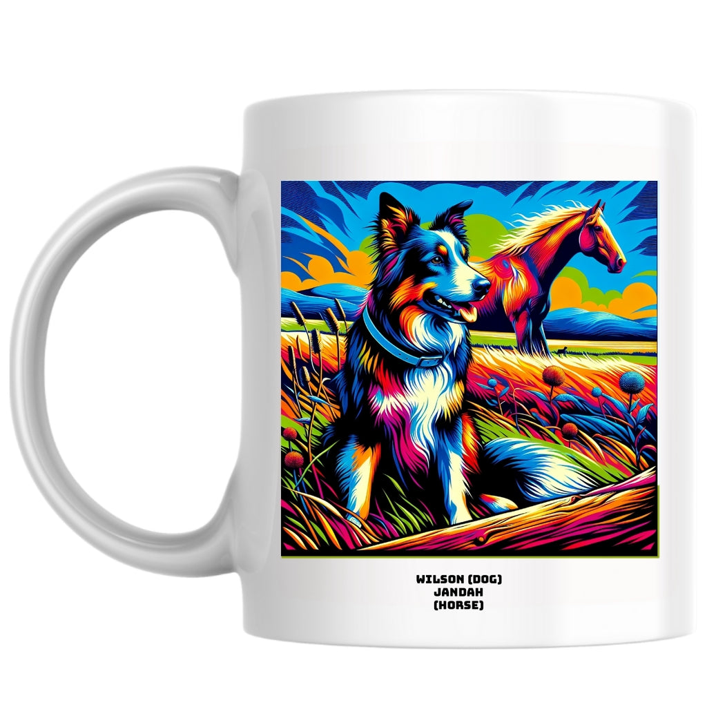 Wilson (Dog) Jandah (horse) the Magnificent: Pop Art Coffee Mug