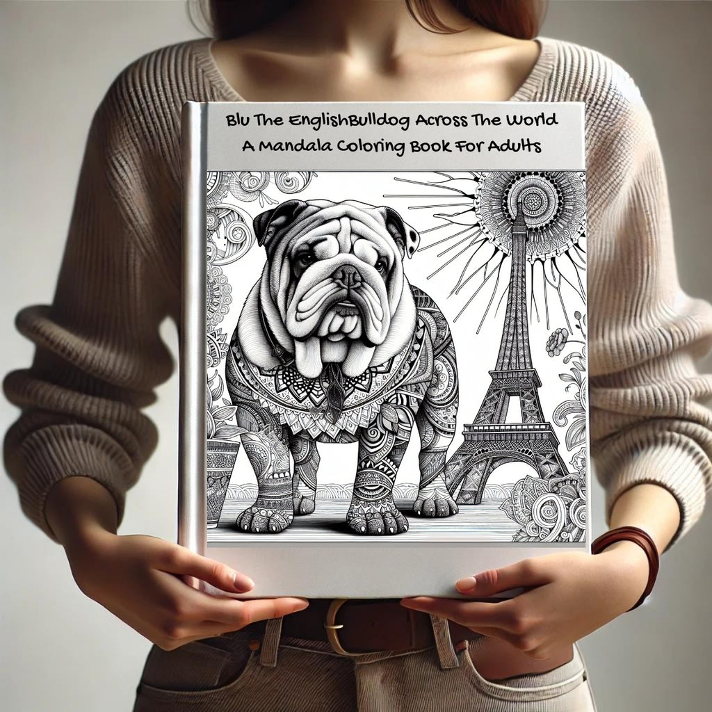 Blu The EnglishBulldog Across The World: A Mandala Coloring Book For Adults