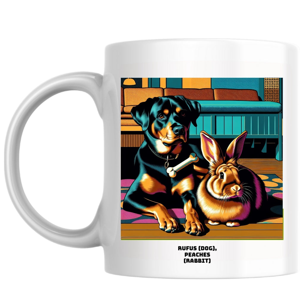 Rufus (dog), Peaches (Rabbit) the Magnificent: Pop Art Coffee Mug
