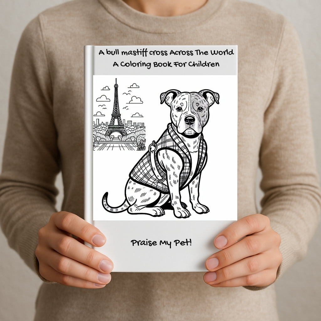 A bull mastiff cross Across The World: A Coloring Book For Children