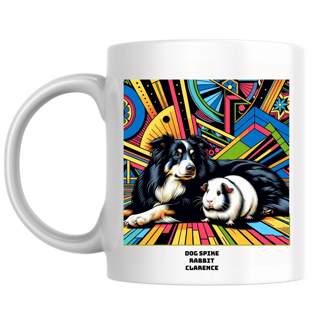 DOG Spike RABBIT Clarence the Magnificent: Pop Art Coffee Mug