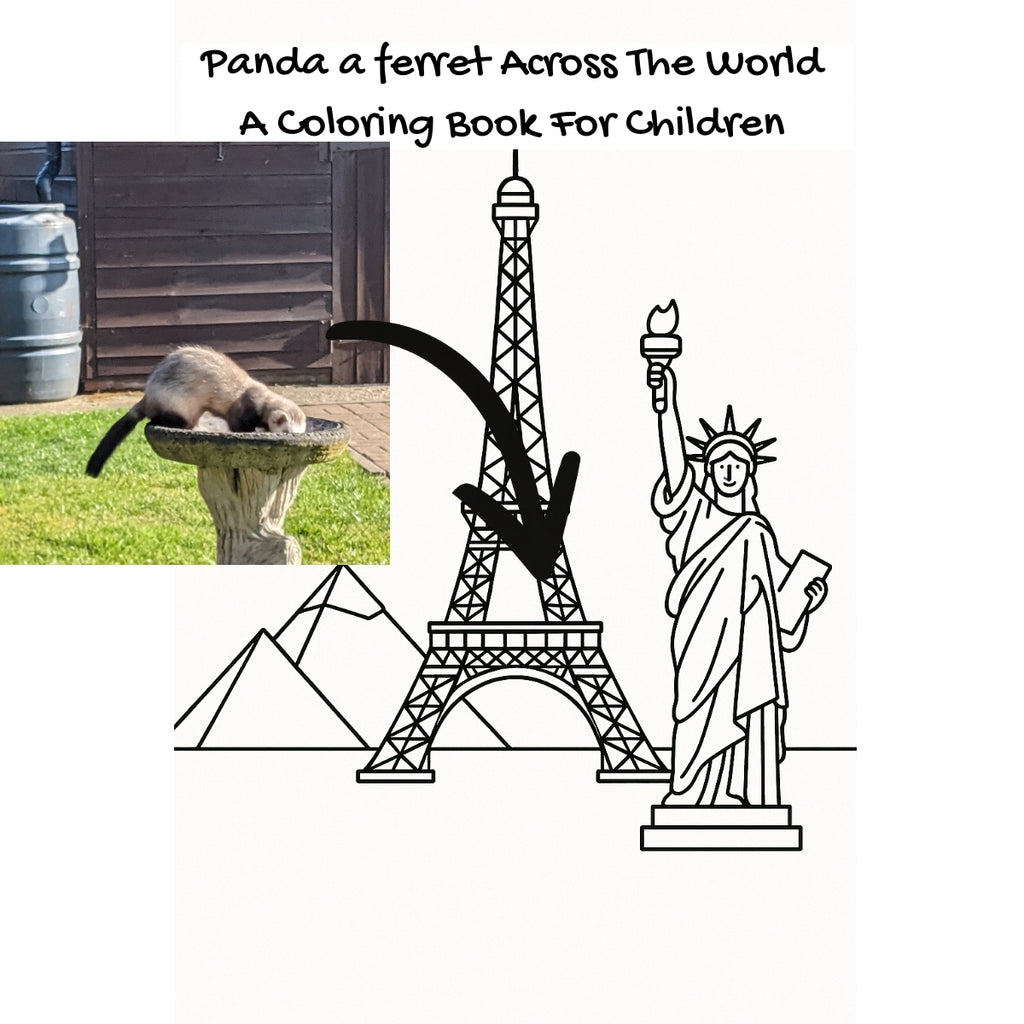 Panda a ferret Across The World: A Coloring Book For Children