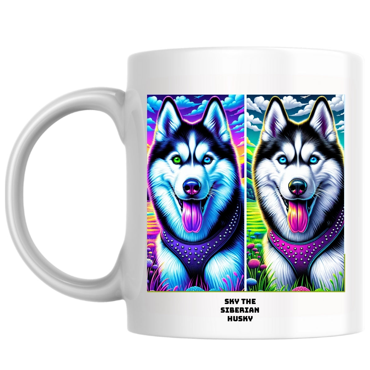 Sky the Siberian husky the Magnificent: Pop Art Coffee Mug