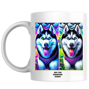 Sky the Siberian husky the Magnificent: Pop Art Coffee Mug