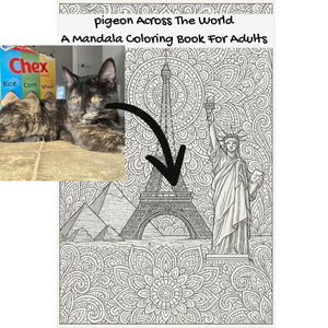 pigeon Across The World: A Mandala Coloring Book For Adults