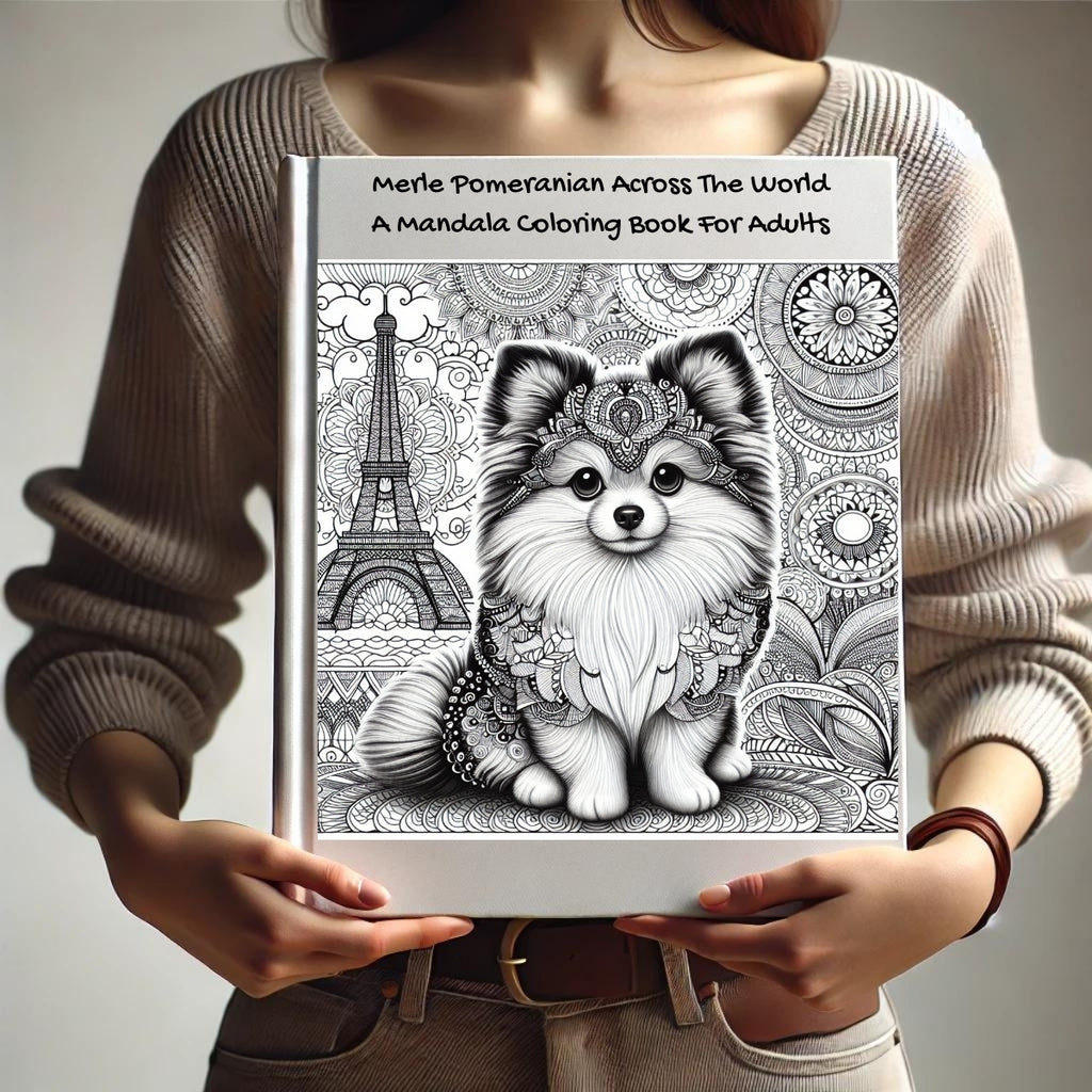 Merle Pomeranian Across The World: A Mandala Coloring Book For Adults