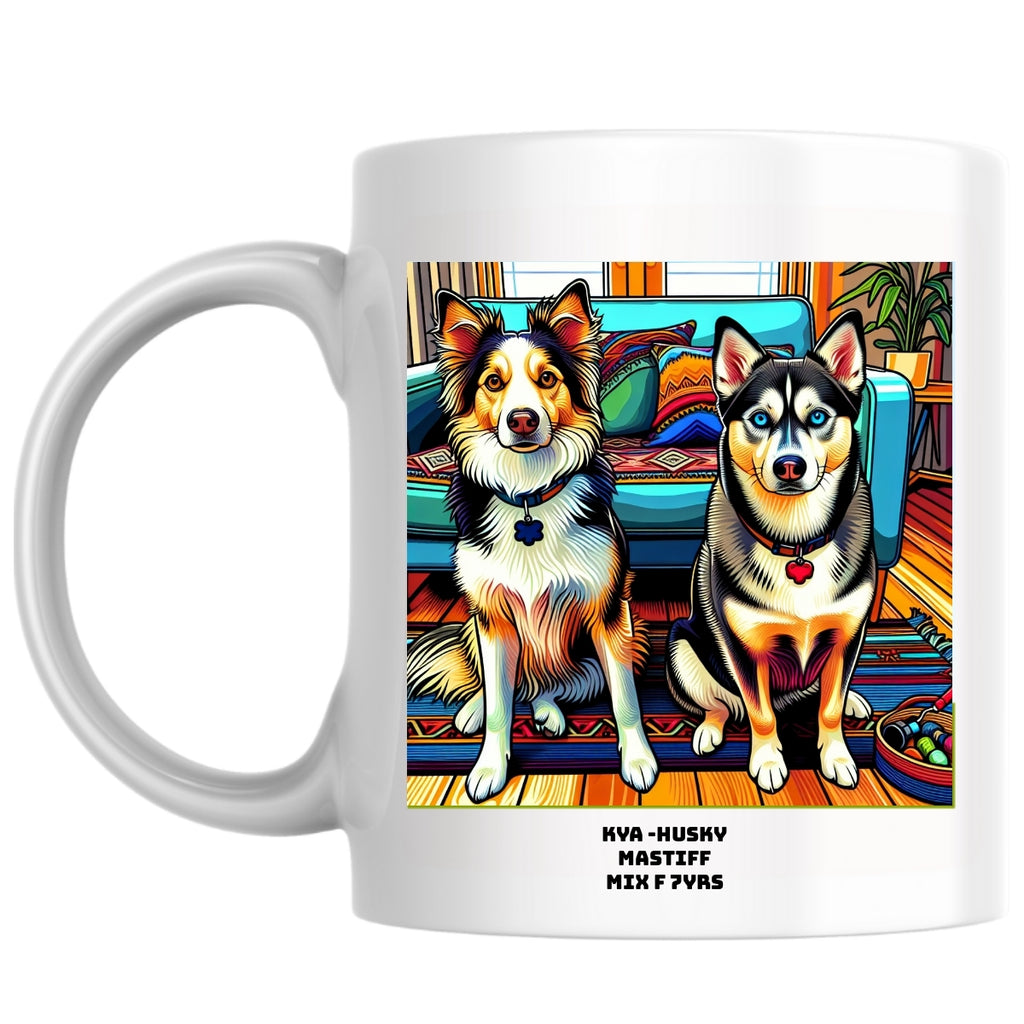 Kya -Husky Mastiff mix F 7yrs the Magnificent: Pop Art Coffee Mug