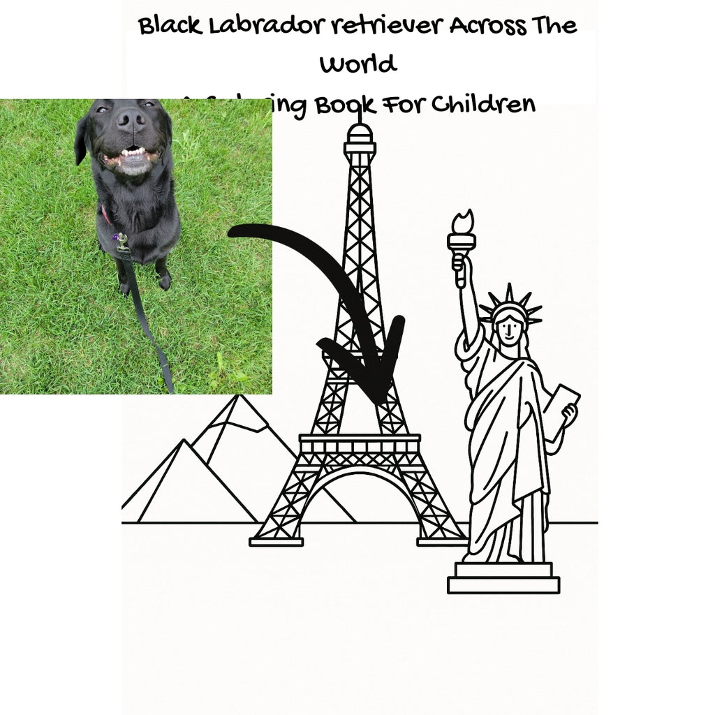 Black Labrador retriever Across The World: A Coloring Book For Children