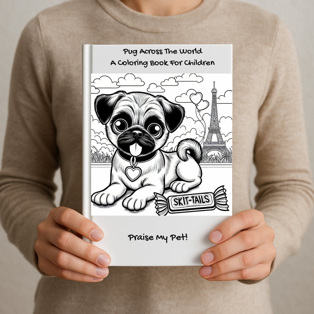 Pug Across The World: A Coloring Book For Children