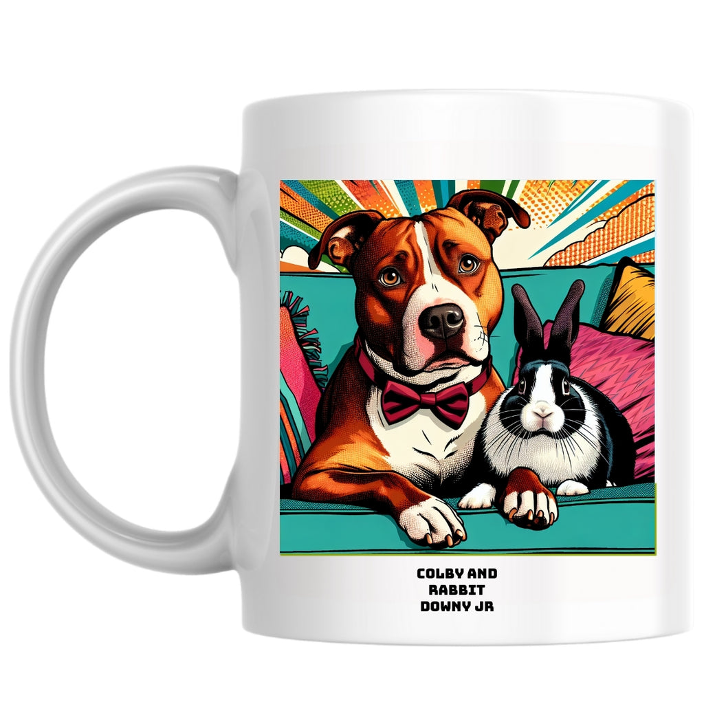 Colby and Rabbit Downy Jr the Magnificent: Pop Art Coffee Mug