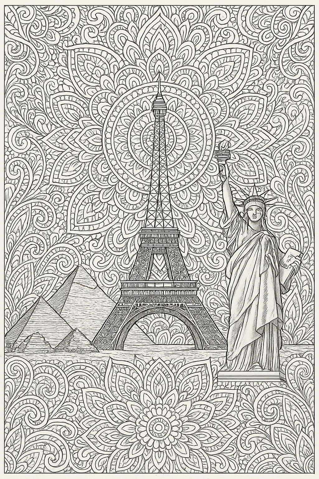 2817790289 Across The World: A Mandala Coloring Book For Adults