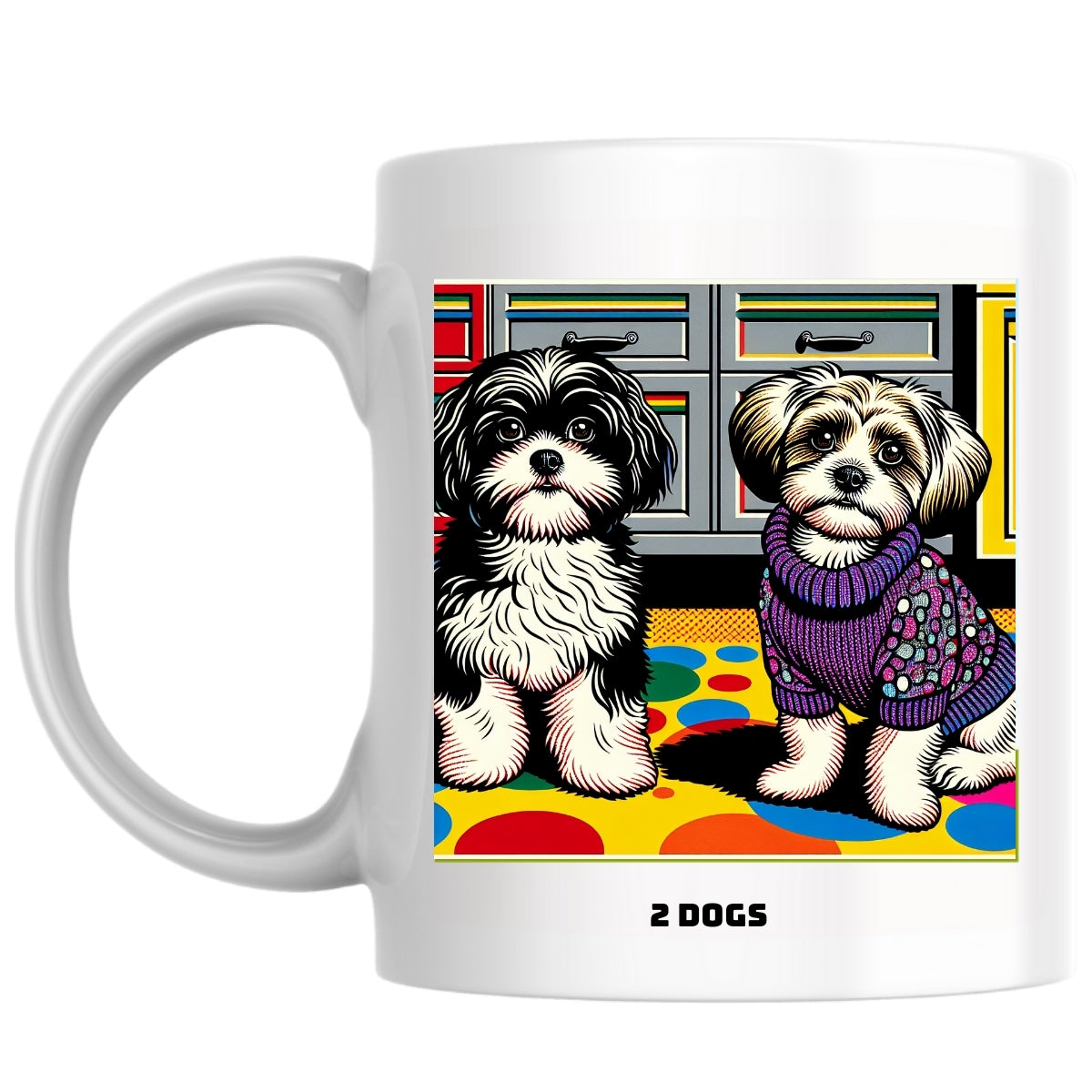 2 dogs the Magnificent: Pop Art Coffee Mug