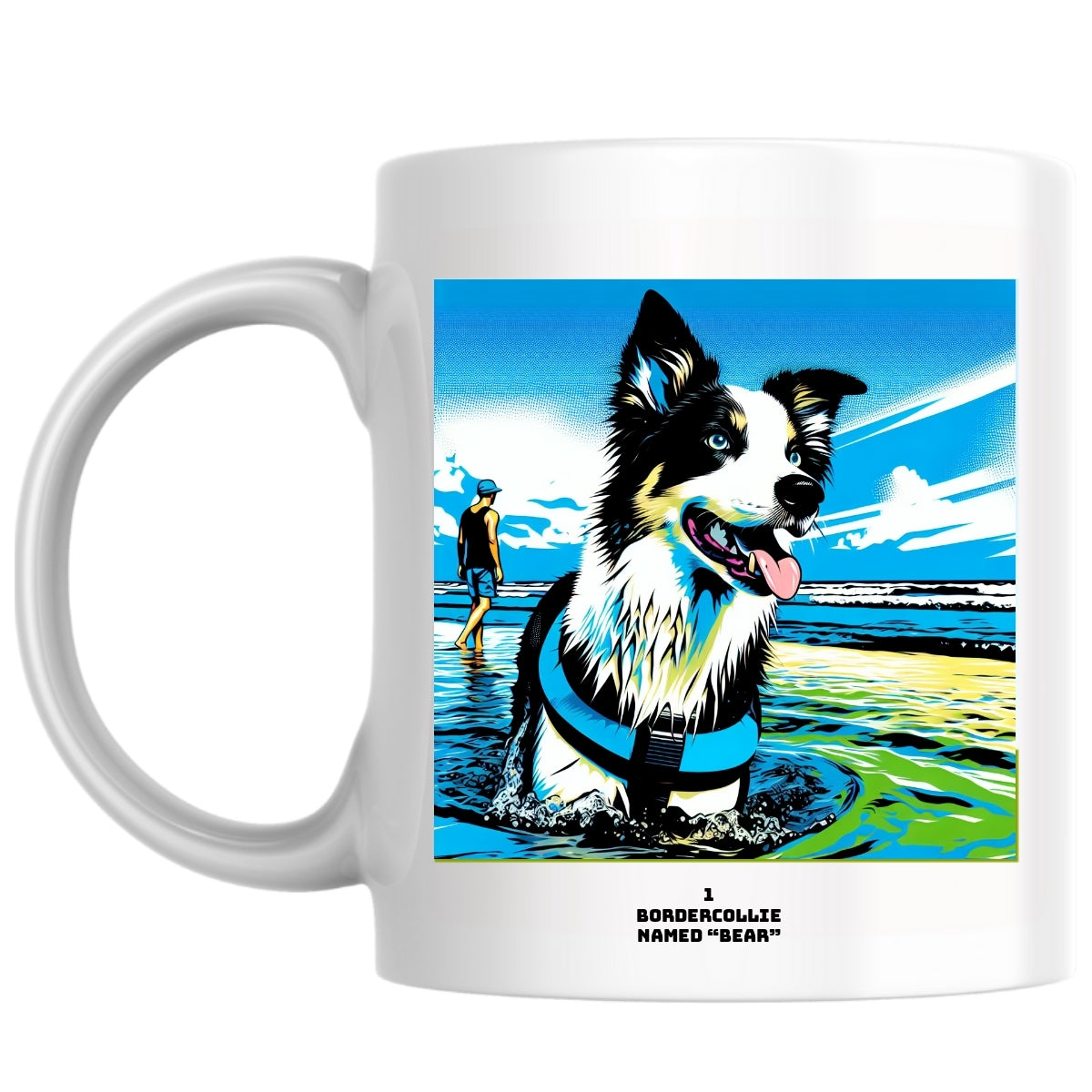 1 bordercollie named “Bear” the Magnificent: Pop Art Coffee Mug