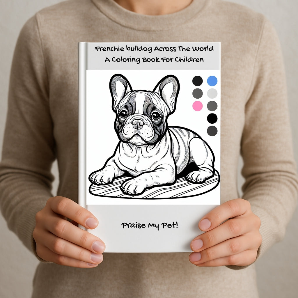 Frenchie bulldog Across The World: A Coloring Book For Children