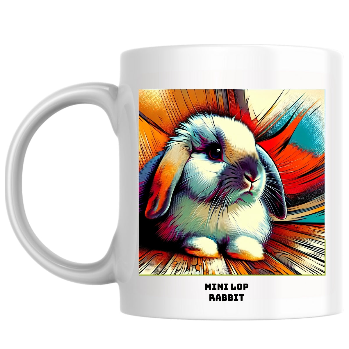 Mini lop rabbit the Magnificent: Pop Art Coffee Mug
