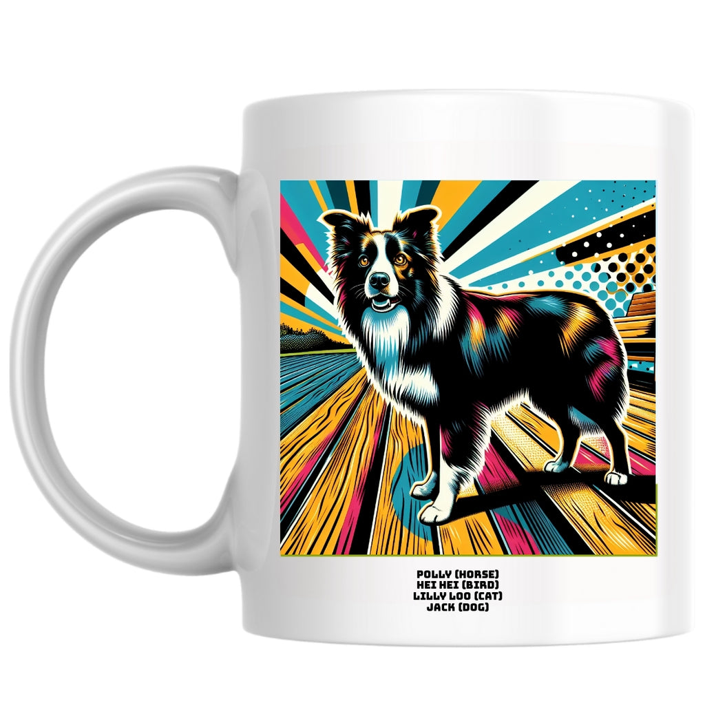 Polly (horse) Hei Hei (bird) Lilly Loo (cat) Jack (dog) the Magnificent: Pop Art Coffee Mug