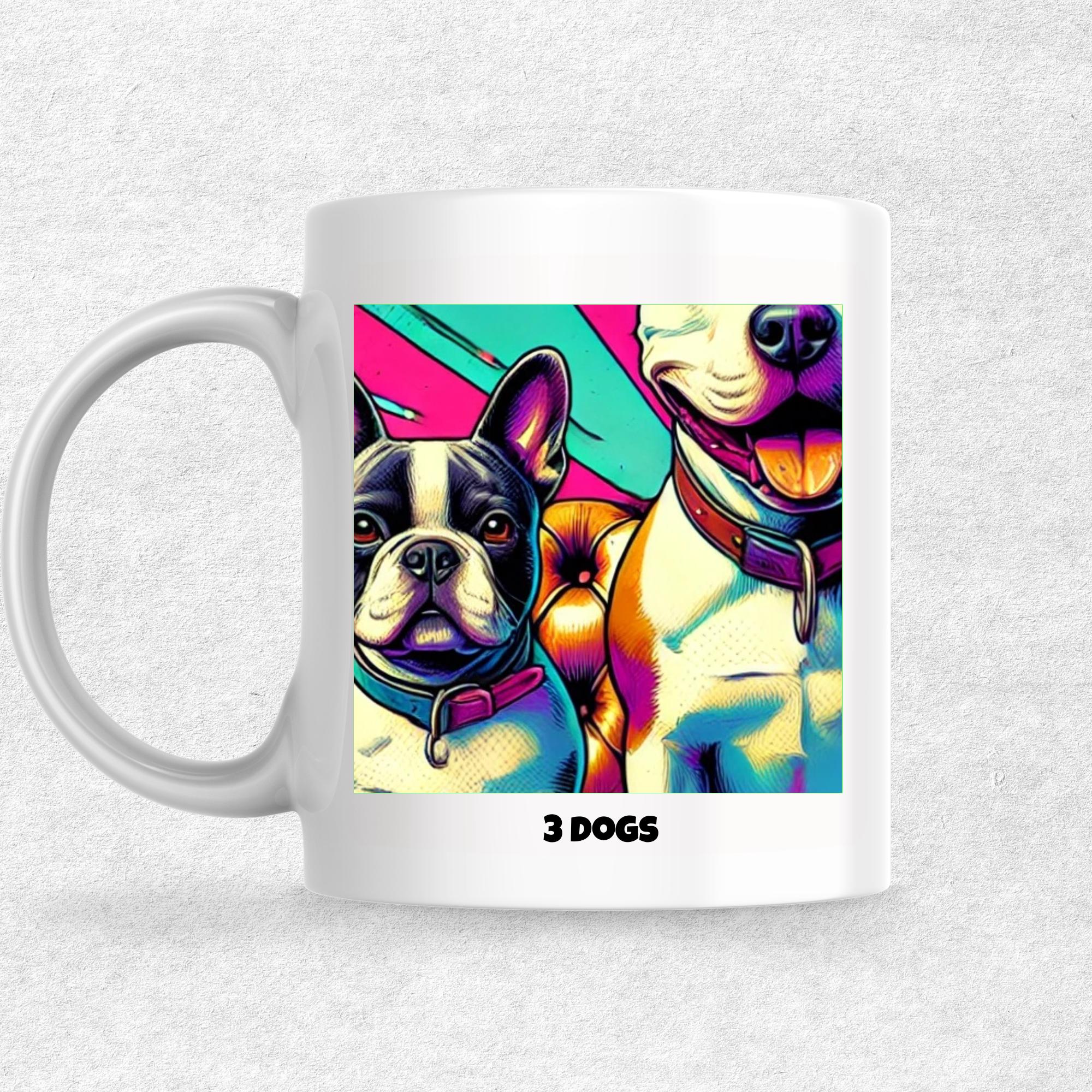 3 Dogs the Magnificent: Pop Art Coffee Mug