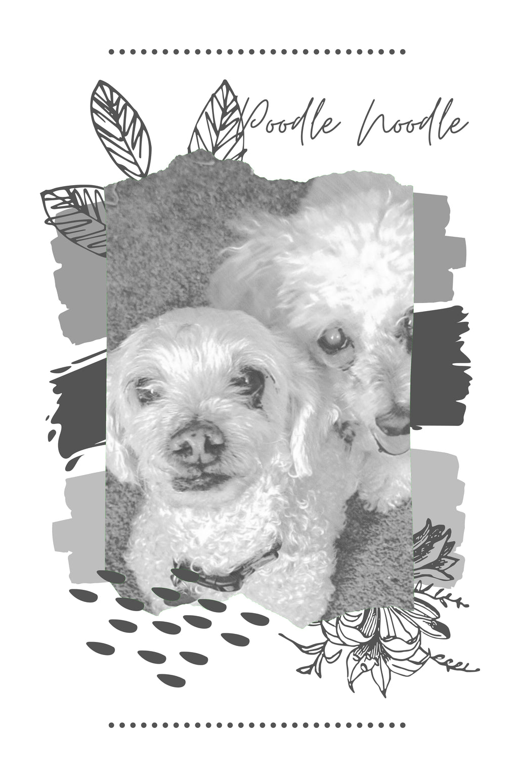 Poodle Noodle the Magnificent: Sketch Art Canvas