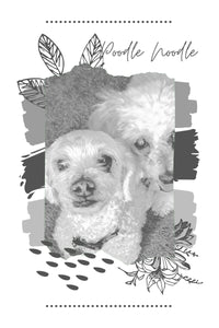 Poodle Noodle the Magnificent: Sketch Art Canvas